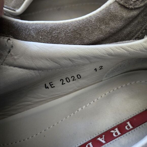 AUTH PRADA Sneakers SHOES 4E2020 Grey BEIGE SUEDE NEW US 12 main image 9